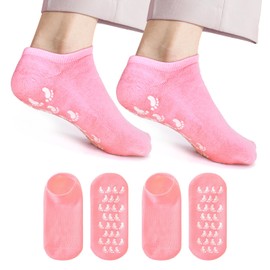 10” Large Silicone Moisturizing Socks for Women 2Pairs Extra-Large Soft Gel Foot Socks for Dry Cracked Feet | Lock in Moisture, Do Not Walk During Use
