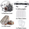 RBLCXG Respirator Half Face Gas Mask with Safety Glasses Filters