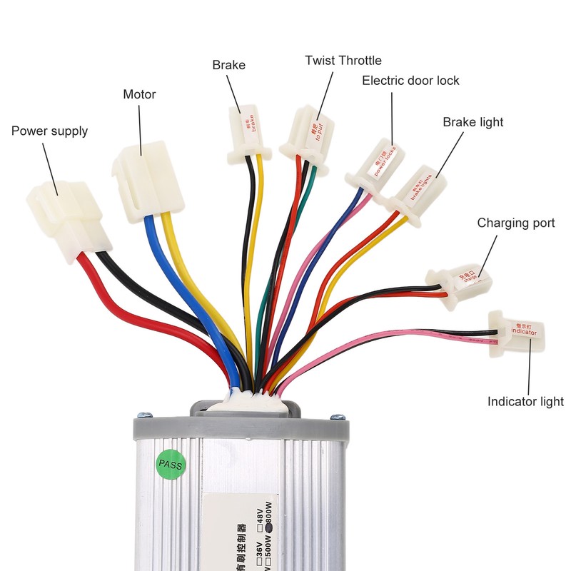 24V 800W Electric Bike Controller Thumb Throttle Handle Kit Lithium