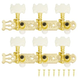 Samcos 3 Left 3 Right Set Guitar String Tuning Pegs with Screw for Fixing 6 String Tuning Pegs Classic Guitar Pegs Machine Head Guitar Parts Replacement Parts Decorative Alternative Easy to Use