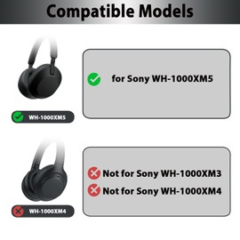 Adhiper XM5 Silicone Case Sweat Earpad Covers for Sony WH-1000XM5, Upgraded Ear Covers Silicone Case Accessories for Sony WH-1000XM5 Wireless Headphones, Sweatproof Easily Washable - Dark Blue