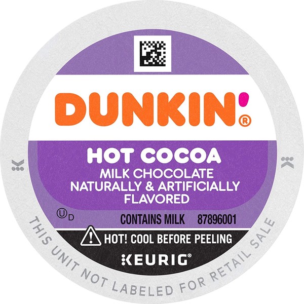 Dunkin' Milk Chocolate Hot Cocoa, 10 K Cups for Keurig Coffee Makers