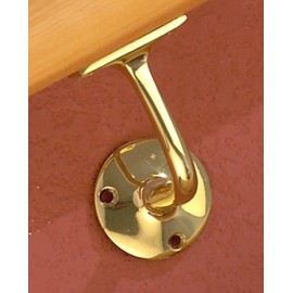 Black Country Metal Works Polished Solid Brass Handrail Bracket