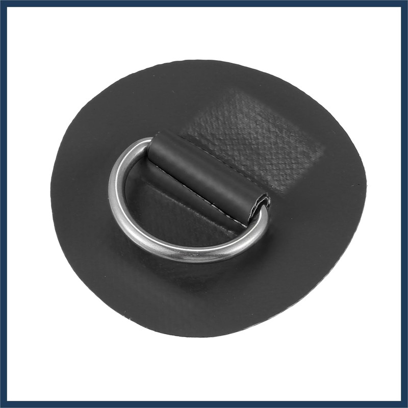 INFINAUTO 6pcs 6cm Black D Ring Patch PVC Stainless Steel