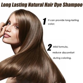 Nourishing Plant-Based Hair Color,Single Agent Floral Dye,Long Lasting Natural HairDye Shampoo,Plant Single Dose Floral Fragrance Dye,Plant Based HairDye for Gray Hair Coverage Women (Chestnut Brown)