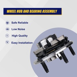 KUSATEC 515113 Front Wheel Bearing and Hub Assembly Compatible with Dodge Ram 1500 Crew Cab Pickup, Standard Cab Pickup 2006 2007 2008, 5 Lug Bolts w/ABS