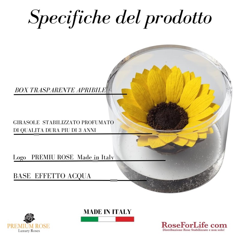 Premium-rose.com Eternal Stabilised Sunflower Round with Sunflower Unique and Refined