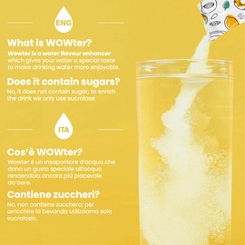 WOWTER by AMZ BETTER, Flavoured Water Powder, 2 per Flavour (12 Fruit Mix Flavours) for Flavour Water, Beverage Powder without Sugar and Calories, GMO Free, Gluten Free, Made in Italy, 96 g