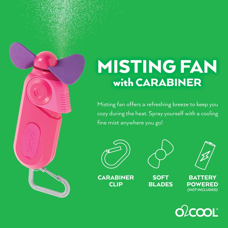 O2COOL Personal Mini Misting Fan - Portable Battery Operated Handheld