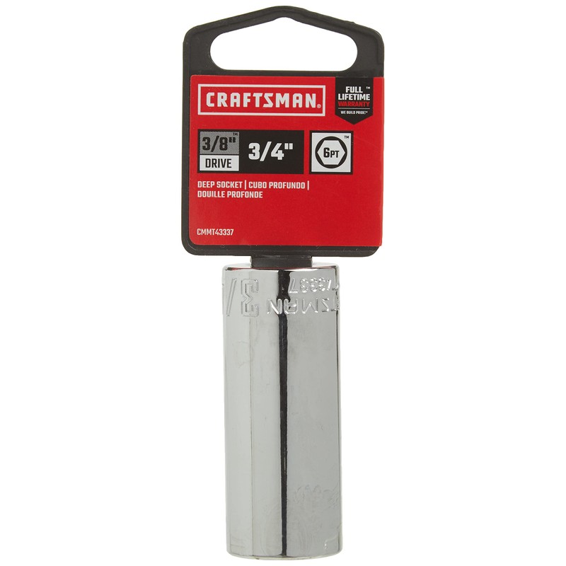 CRAFTSMAN Deep Socket, SAE, 3/8-Inch Drive, 3/4-Inch, 6-Point (CMMT43337)