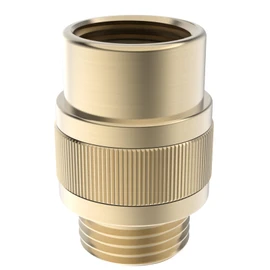ChuangTim Shower Head Shut Off Valve, Shower Flow Control Valve Brass Shut Off Valve for Handheld, Dual Shower Faucet, RV Hose Flow Restrictor, Brushed Gold