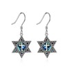 Star of David Earring for Women Sterling Silver Cross Abalone