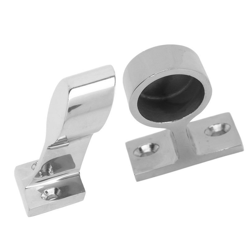 2PCS Stanchion Hand Rail Fitting 316 Stainless Steel Mirror Polishing