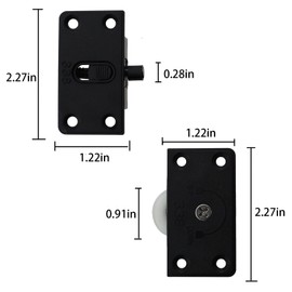 Caishun 2 Sets 2.28x1.22inch Black Sliding Door Nylon Pulley Cabinet Hanging Wheel Wardrobe Furniture Fitting for Sliding Door Drawer Window and Wardrobe