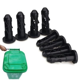 DHinkyoung 8 Pcs Wheelie Bin Lid Hinge Pins, Sturdy Trash Can Lid Hinge Pins, Outdoor Plastic Hinge Pins, Flexible Bin Cover Fixings for Yard and Outdoors 120/240L Wheelie Bins (67mmx31mm, Black)