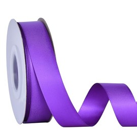 Ribest Purple Double Faced Satin Ribbon, 7/8 Inch 25 Yard Ribbon for Crafts Gift Wrapping Hair Bows Wedding Party Decoration Bouquet