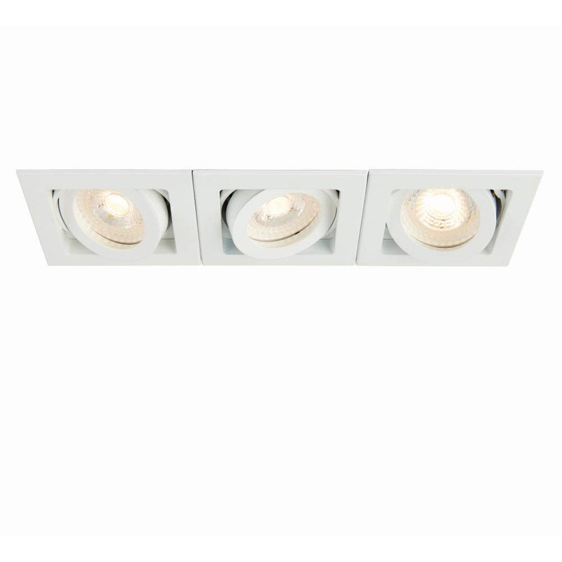 National Lighting XENO Matt White Triple Adjustable Tilt GU10 LED