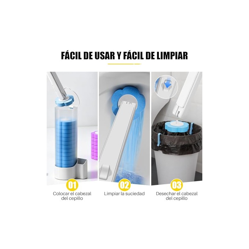 OUARTV Juego de Cepillo de Inodoro Desechable 36pcs, 36 Cabezales