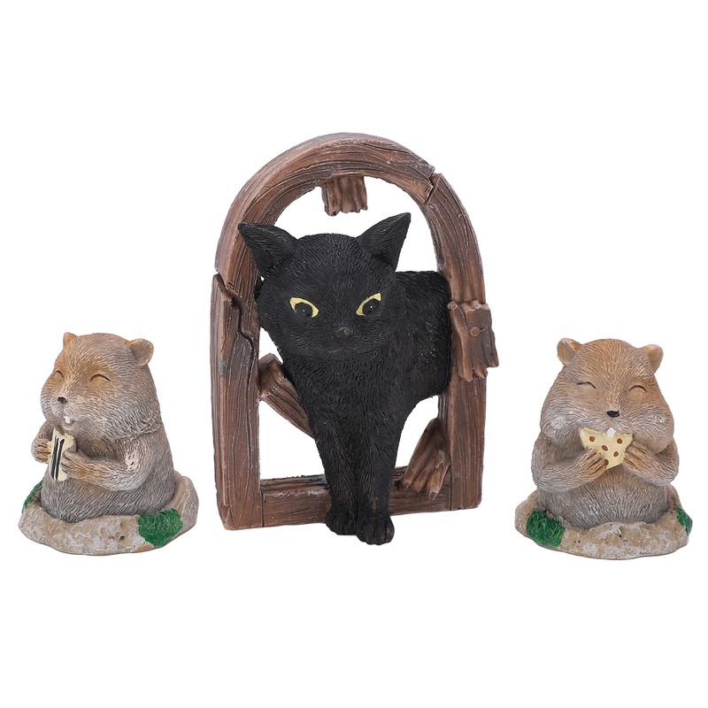 3 Pcs Gopher Ornaments Resin Simulation Animal Cat Gopher Garden