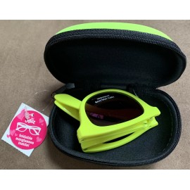 JUSTICE SUNGLASSES FOLDABLE w/CASE NEON YELLOW ACCESSORY SUPER CUTE!!