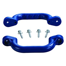 Plastic Playset Safety Handles, Blue | One Pair | Compatible with Most Wooden Swing Sets | Hardware Included | Easy to Install | DIY Playground | Kids Play Set Accessory | Backyard Swingset