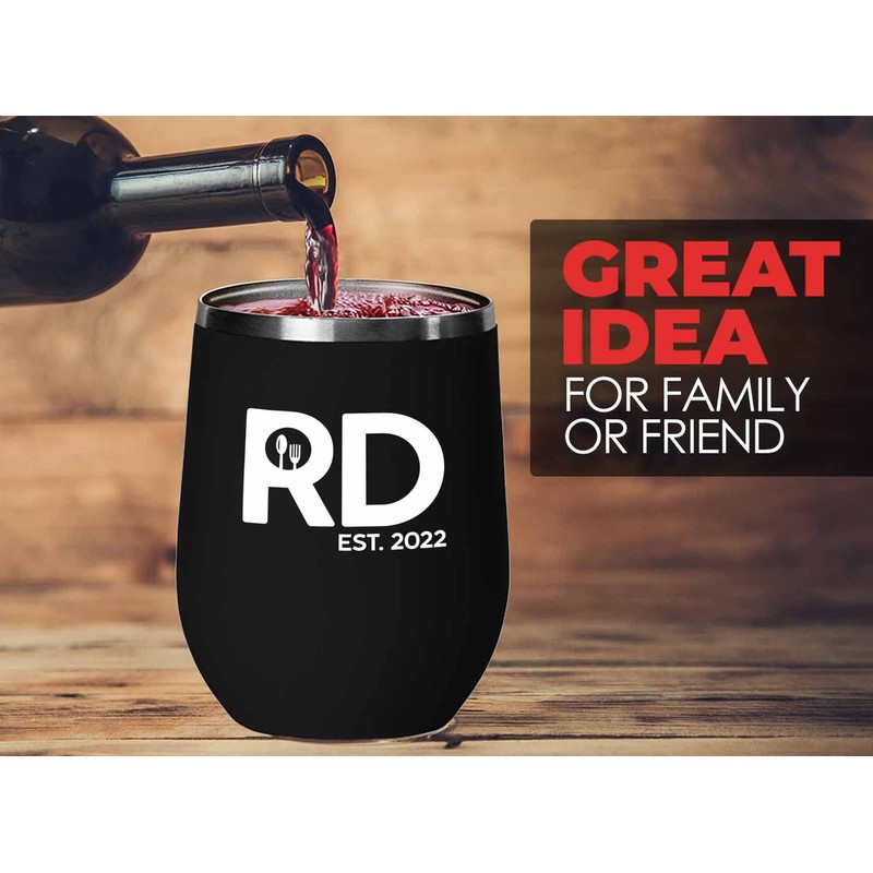 Dietitian Black Edition Wine Tumbler 12oz - RD Est 2022
