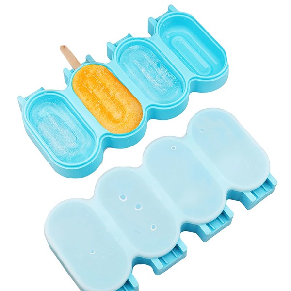 Popsicle Silicone Mold Set 1 Pcs Elliptical with Lids Ice