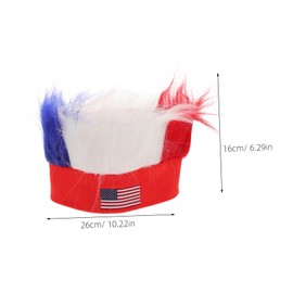 Baluue Patriotic Hairy Headband Wig Hat for Independence Day Soccer Fans Novelty Football Cap Costume Accessory Lightweight Comfortable Sports Event Headdress