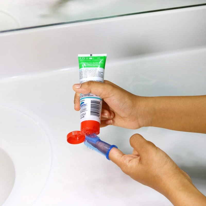 Brilliant Baby Finger Toothbrush Gum Massager and Teether Brush for