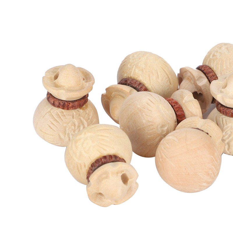 10Pcs Boxwood Carving Accessories Lucky Bag Boxwood Pendant DIY HandMade