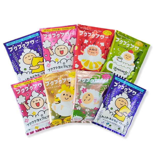 Kenbi Yakuyu Bukubuku Tower 8 Packets Set, Bath Salt, 1.4 oz (40 g) x 8 Packets | Bubble Bath, Children, Moisturizing, Made in Japan, Gift, Present, Foam 8 Bags