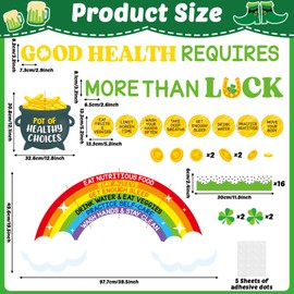 St. Patrick's Day Health Bulletin Board Decorations St. Patrick Party Healthy Living Advice Cutout Luck Shamrock Classroom Bulletin Board Rainbow Gold Coin Irish Clover Decor for Class Wall