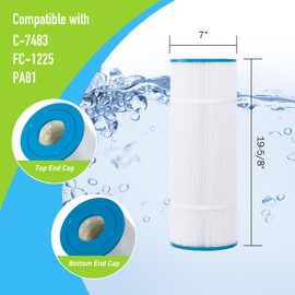 BLUEFLO Pool Filter Cartridge Replacement for Pleatco PA81, Unicel C-7483, Filbur FC-1225, Hayward SwimClear C3020, C3025, C3030, C570, CX580XRE, C580E, 4 Pack