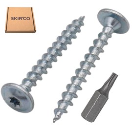 SKIR'CO (Pack of 100) Galvanised Steel 3.5 x 30mm Wood Screws Metal Screws Wafer Head Torx Head Self Tapping