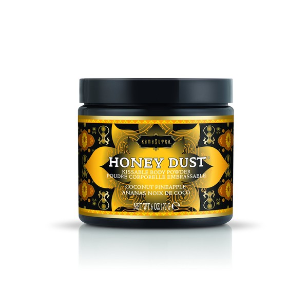 KAMA SUTRA Honey Dust Coconut Pineapple 6 oz/170 g - Kissable Body Powder with Feather Tickler/Applicator - Wicks Away Moisture for Sensual Body Experience