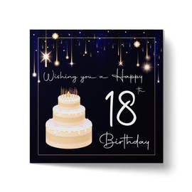 Papa Prints 18th Birthday Card Male (145 x 150 mm) Birthday Card Girl Happy Birthday Card for Her 18th birthday cards for boys Birthday Greeting Cards with Envelope
