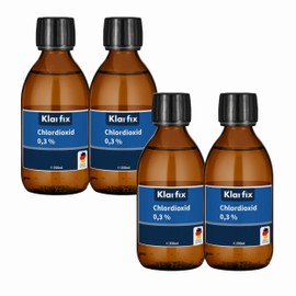 Klarfix Chlorine Dioxide 0.3% CDL CDs Ready Solution for Drinking Water Disinfection on the Go Sterilisation, Antibacterial, Made in Germany (4 x 250 ml)