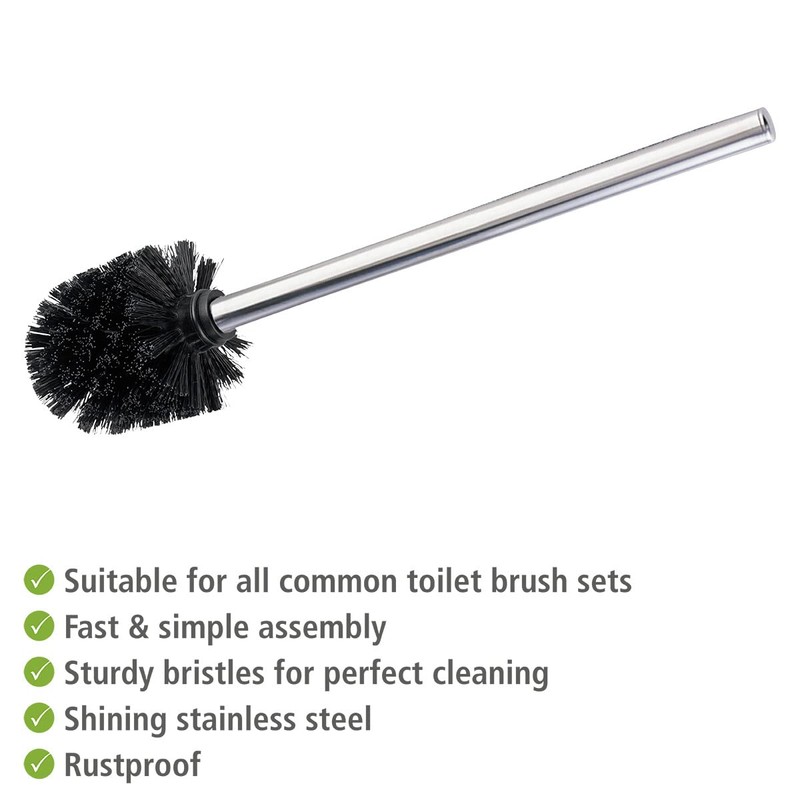 WENKO Set of 4 Toilet Brushes with Stainless Steel Handles