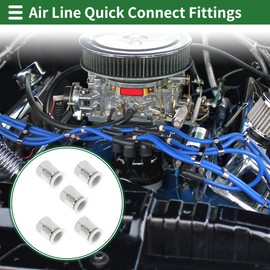 Motoforti Push to Connect Air Fittings 5/8" Female Thread Air Line Quick Connector Plastic Metal 1/2"BSPT 5 Pcs White Silver Tone