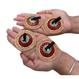 DharmaObjects Belly Dancing Lotus Pro Finger Zills or Cymbals (Red)