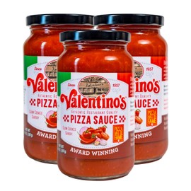 Valentino’s Pizza Sauce – 14 oz - Natural Simple Ingredients - Traditional Sicilian Recipe - PACK OF 3