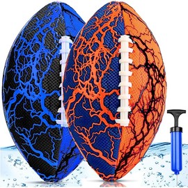Jasonwell Pool Beach Water Football - 2 Pack Waterproof Football Strong Grip Fun Water Toys Games for Swimming Pool Beach Lake Park Backyard Outdoor Play for Kids Children Teens Adults Family