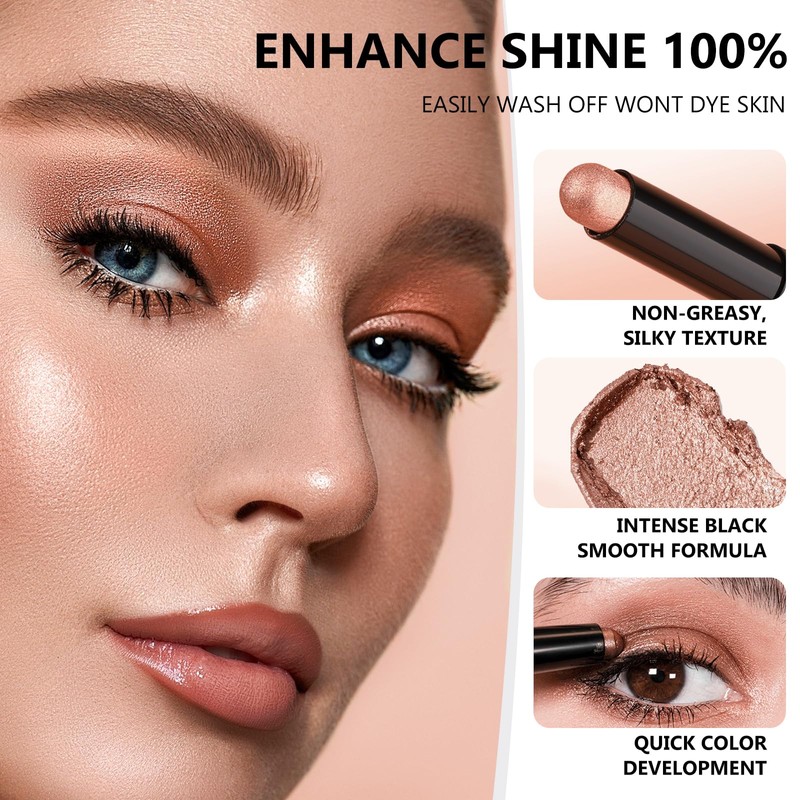 Cream Shimmer Eye Shadow Stick - Waterproof Shimmer Eye Shadow