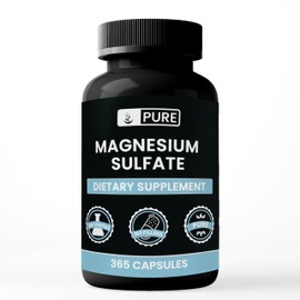 Pure Original Ingredients Magnesium Sulfate (365 Capsules) No Rice Fillers, Always Pure, Lab Verified