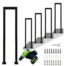 Hand Rails for Outdoor Steps, Matte Black U Shaped Handrails for Indoor Stairs, Non-Slip Stair Railing Industrial Wrought Iron Railing for Stairs Garden Loft Corridor, 1Pcs(Tall:95cm/3.1ft)