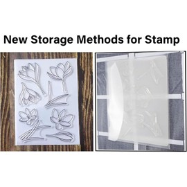BROTOSPAC 48 PCS Clear Stamps Storage Panels,Resealable Die Cut Storage Bag, White Plastic Stamps Organizer Panels, Clear Stamp Organizer Set for Die Cutting and Decorative (48)