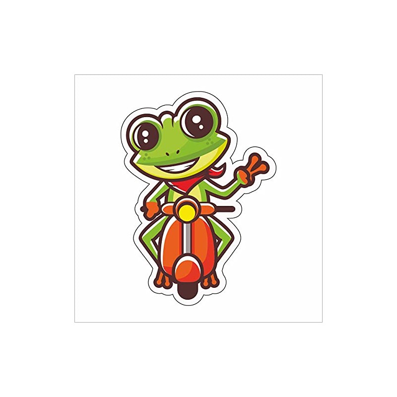 AMA shop FROG FUN SCOOTER PVC sticker for Decal Wall