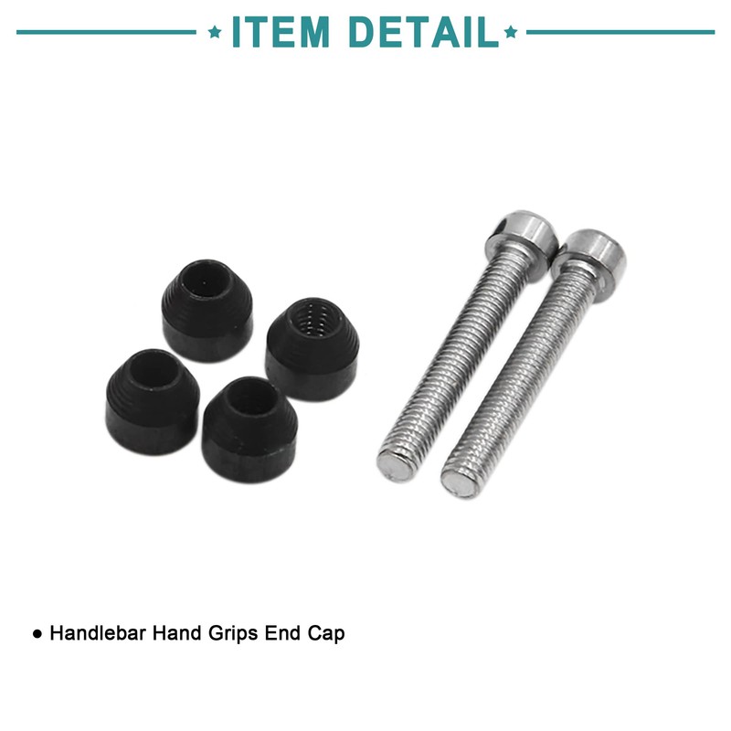 ACROPIX Motorcycle Handlebar Grip Bar End Caps Universal 22mm Black