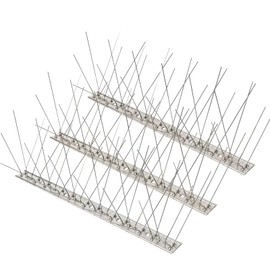 GREBAI Upgraded Bird Spikes,Stainless Steel Bird Spikes,Fence Spikes,Pigeon Spikes,Effectively Deter Crows,Woodpeckers,Pigeons and Other Small Birds,No More Poop,DIY Bird Spikes,Covers 16.7Feet(5.1m)