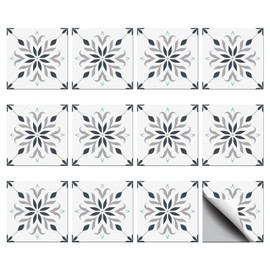 CHGCRAFT 36Pcs Peel and Stick Tile Stickers Flower Mandala Backsplash Tile Decals Waterproof Self-Adhesive Square Wall Decals for Kitchen Bathroom Decoration, 4x4Inch